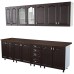 Bucatarie Zebra 260 cm din MDF Wenge cu blat termoizolant negru